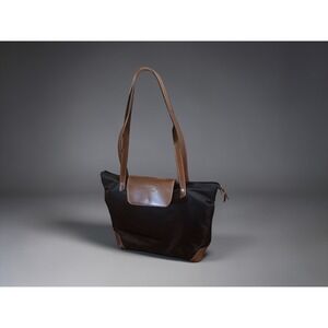 Cutter & Buck Black Nylon Leather Trim Tote Bag Ameriprise Zip Top Work Travel